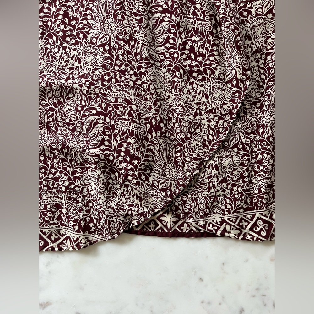 NWT Anthropologie / Nat by Natalie Martin Burgundy and Cream Maxi Dress - Picture 8 of 10